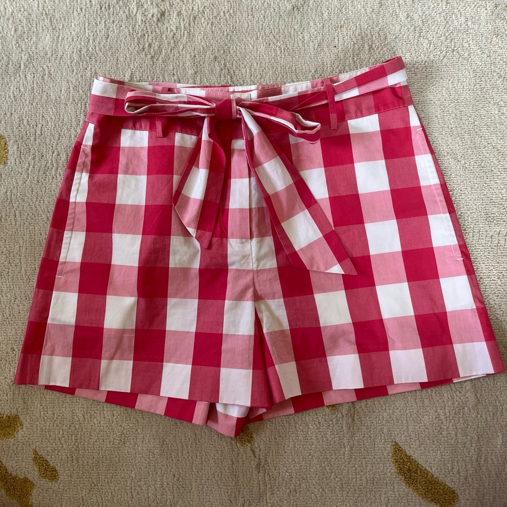 Pink Plaid Draper James High-waisted Shorts